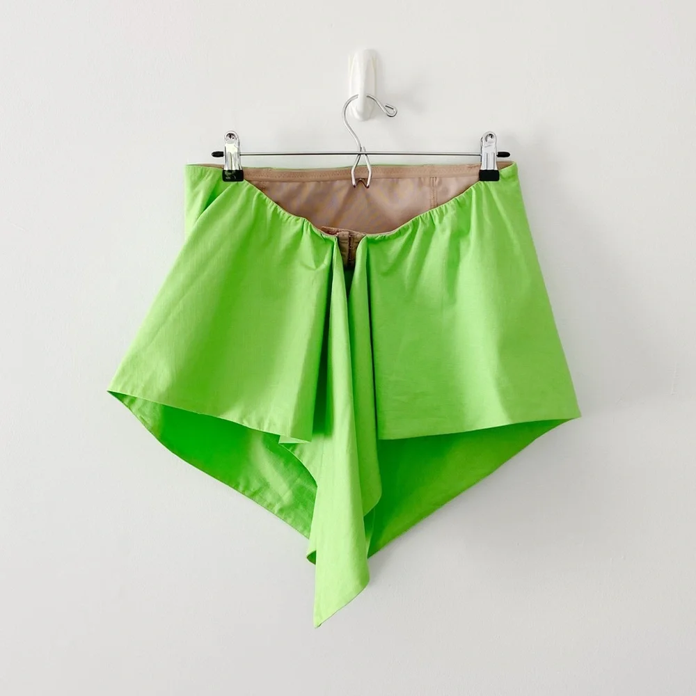 L’Academie Darragh Linen Strapless Handkerchief Top in Lime Green NWT - Picture 6 of 9